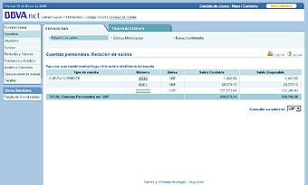 Cuentas. Consultas