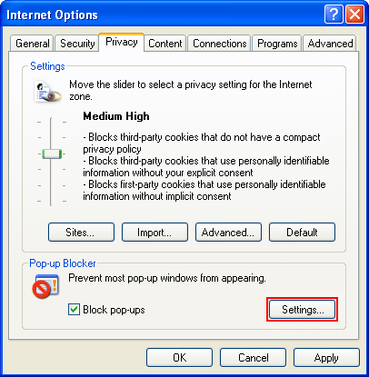 Internet Options